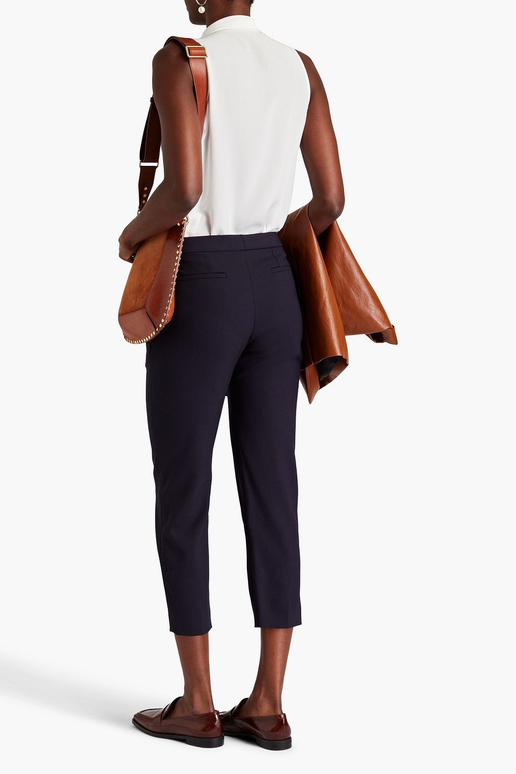 CHLOÉ Cropped wool-blend tapered pants