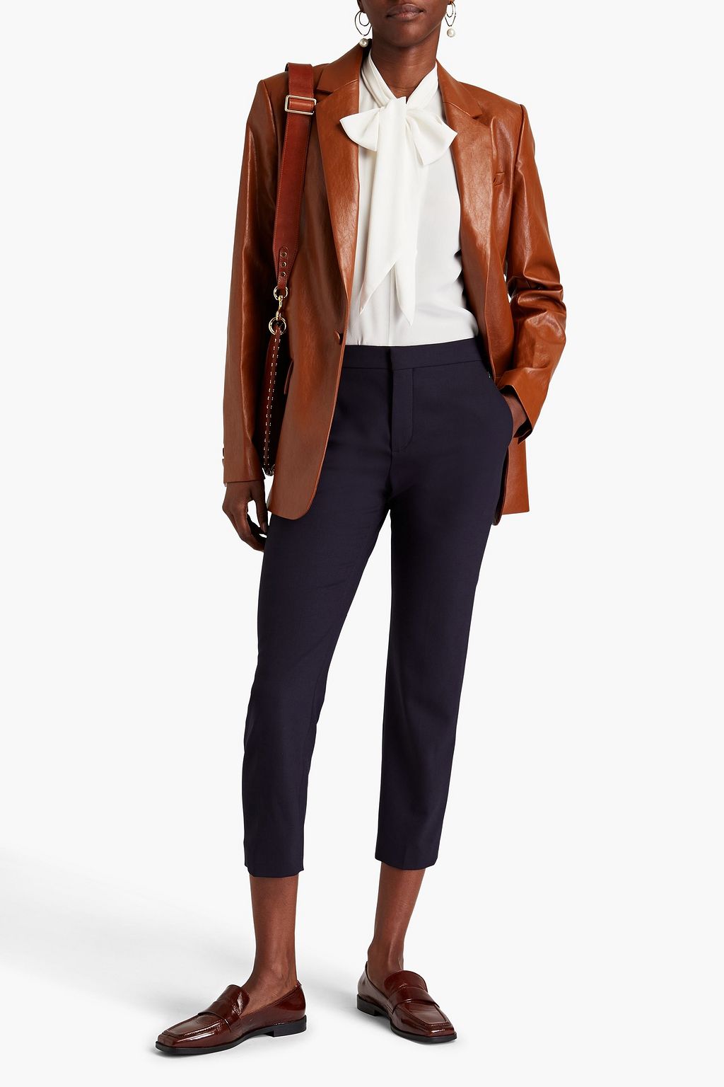 CHLOÉ Cropped wool-blend tapered pants