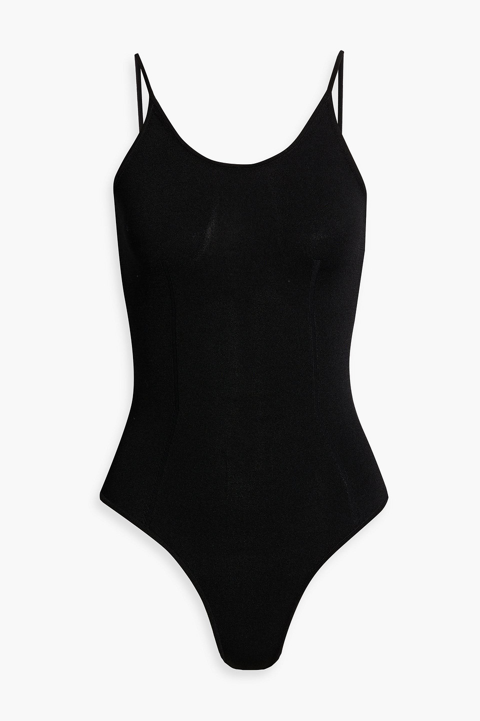 Dion Lee High-shine Spaghetti-strap Bodysuit In Black