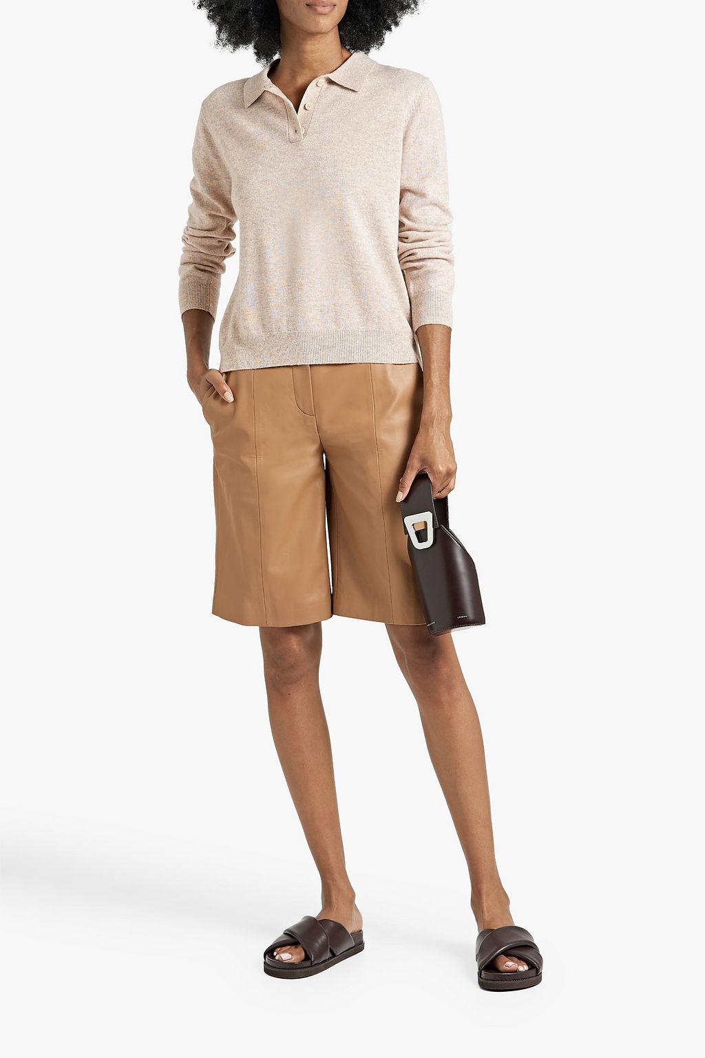 CHINTI & PARKER Nico two-tone wool and cashmere-blend polo sweater
