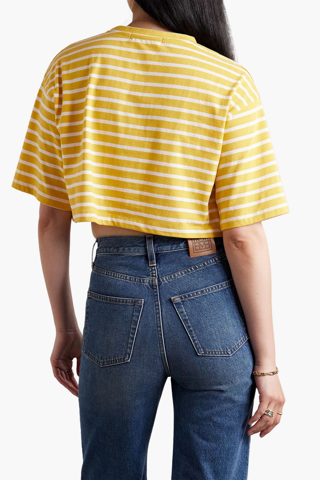 THE FRANKIE SHOP تي شيرت قصير «كارينا» من قطن جيرسي بتصميم مخطط