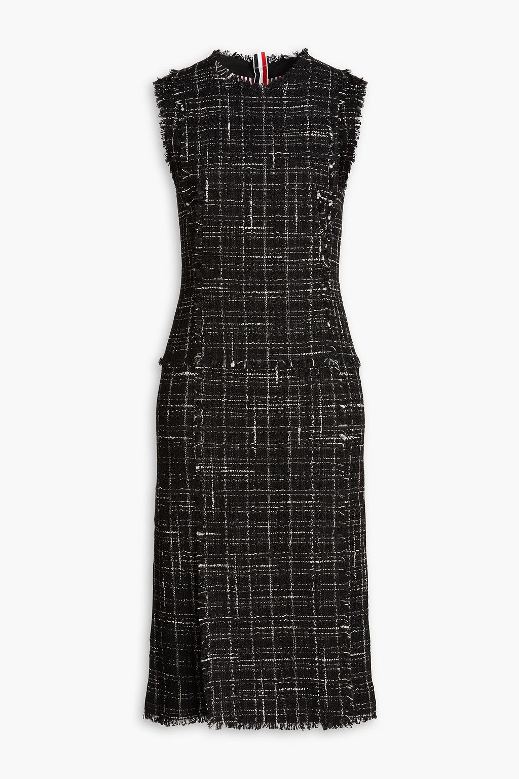 Frayed tweed dress top