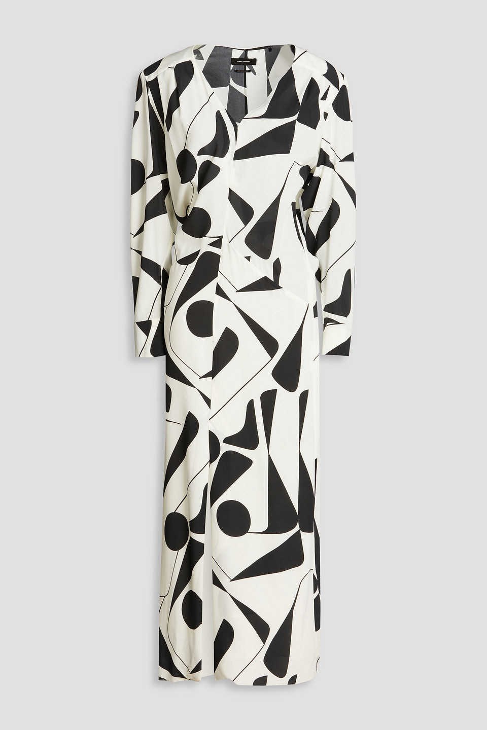 isabel marant - printed lyocell-crepe de chine maxi dress - white - fr 34