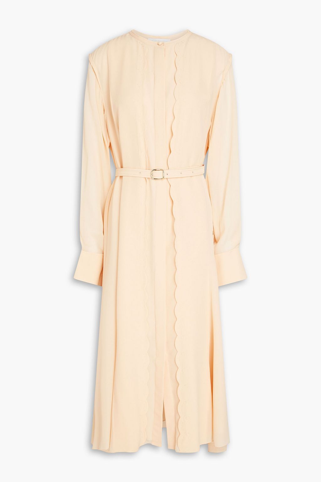 CHLO Scalloped silk crepe midi dress THE OUTNET