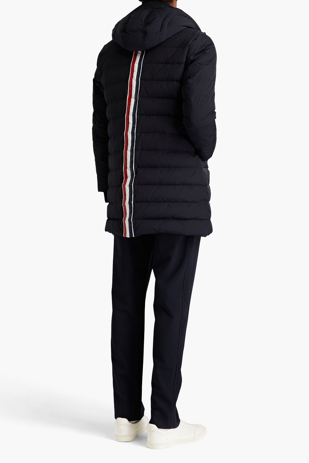 THOM BROWNE Quilted striped shell hooded down parka
