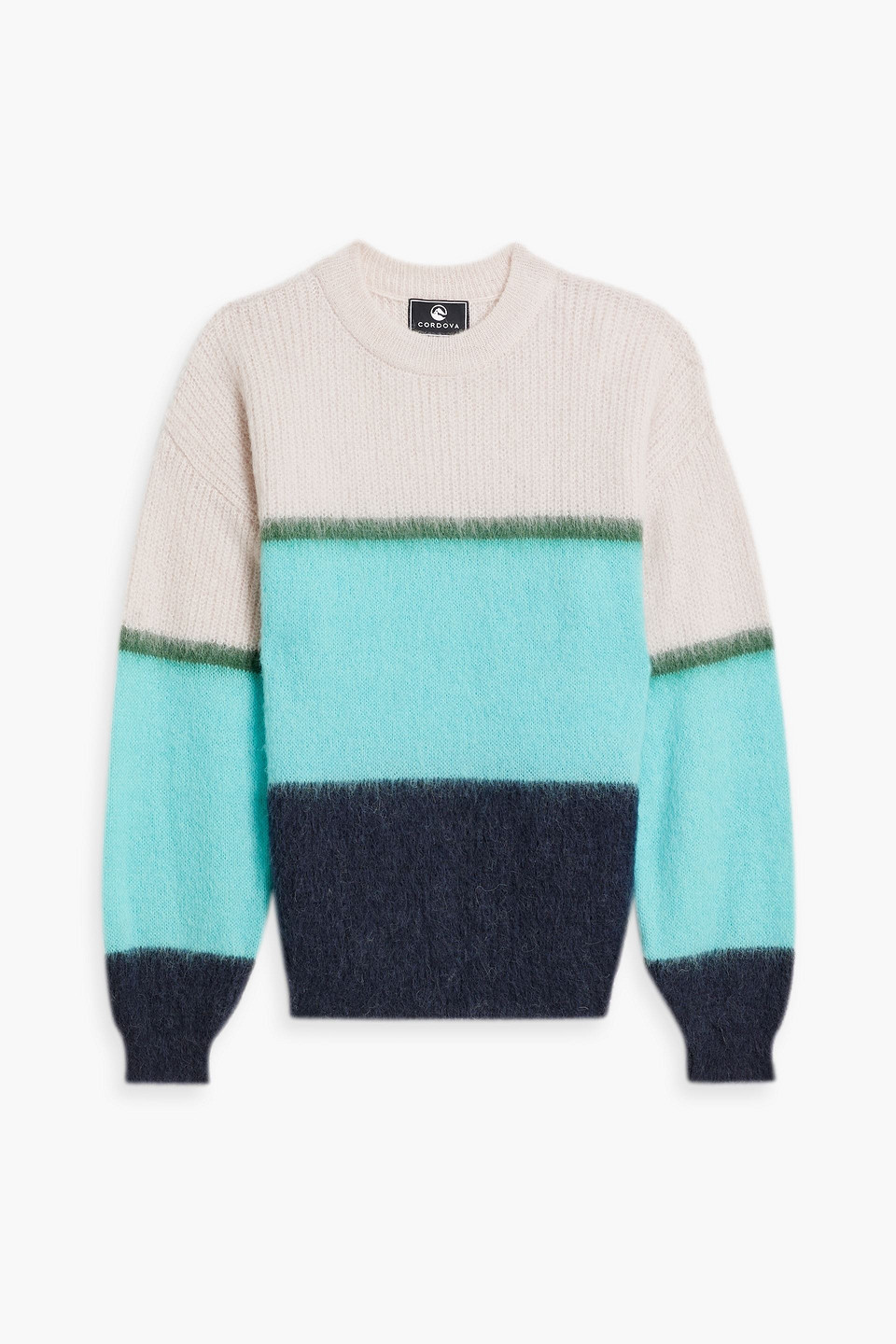 Cordova Arosa Striped Knitted Sweater In Turquoise