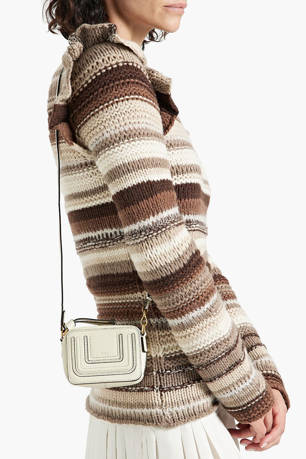 CHLOÉ Marcie mini pebbled-leather shoulder bag
