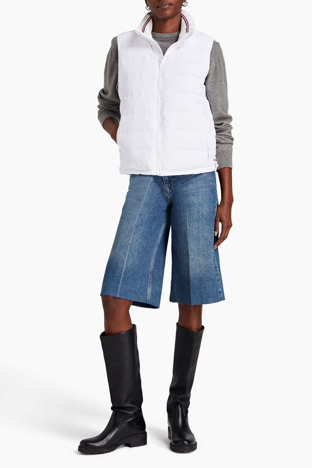 THOM BROWNE Quilted shell hooded vest
