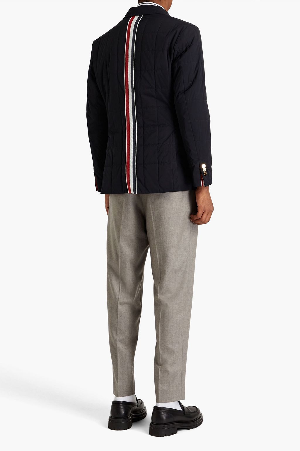 THOM BROWNE Quilted striped shell down blazer