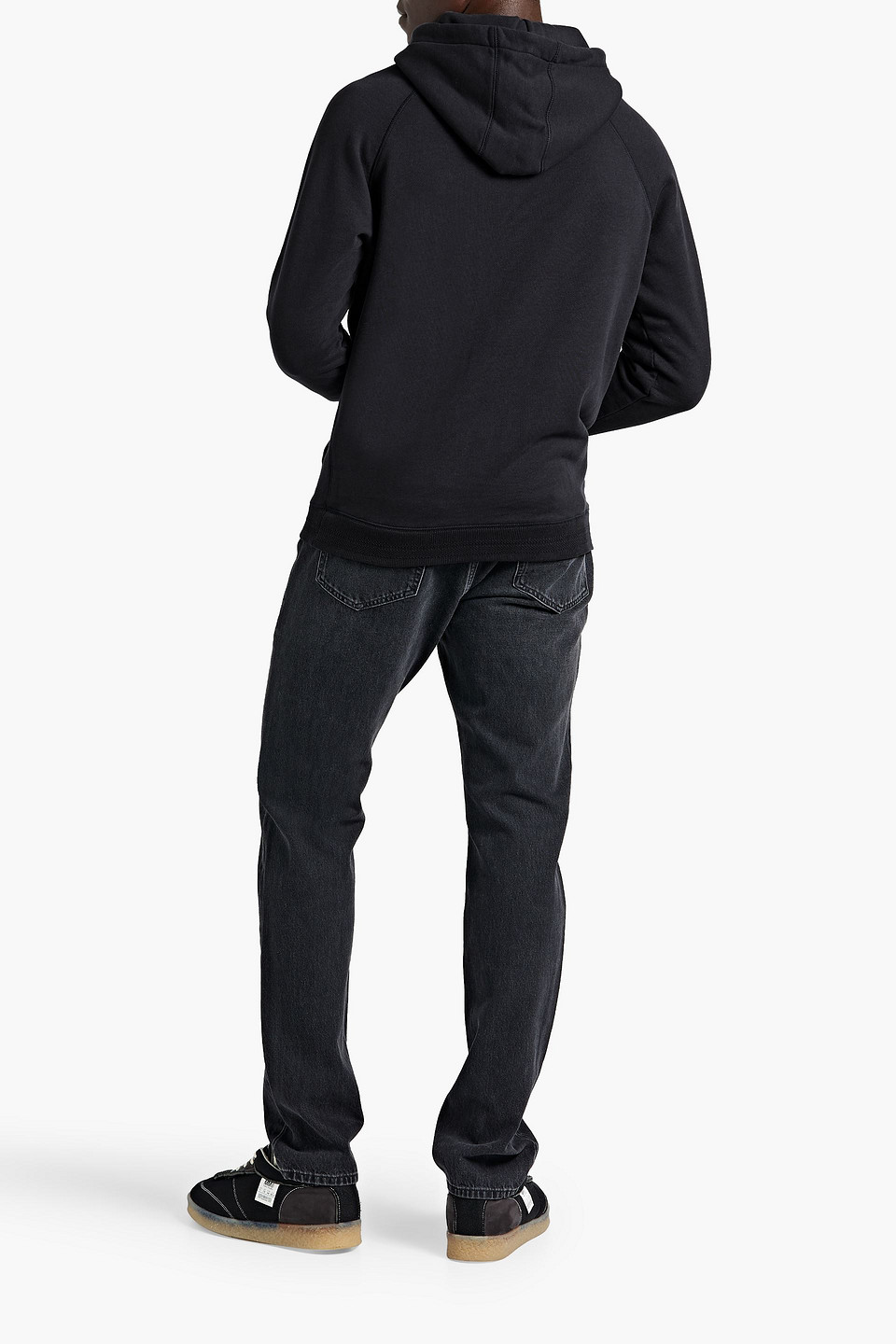 Shop Hamilton And Hare Cotton And Lyocell-blend Fleece Hoodie In Midnight Blue