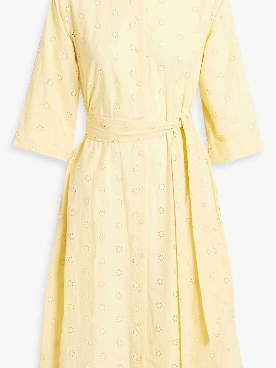 broderie anglaise cotton shirt dress
