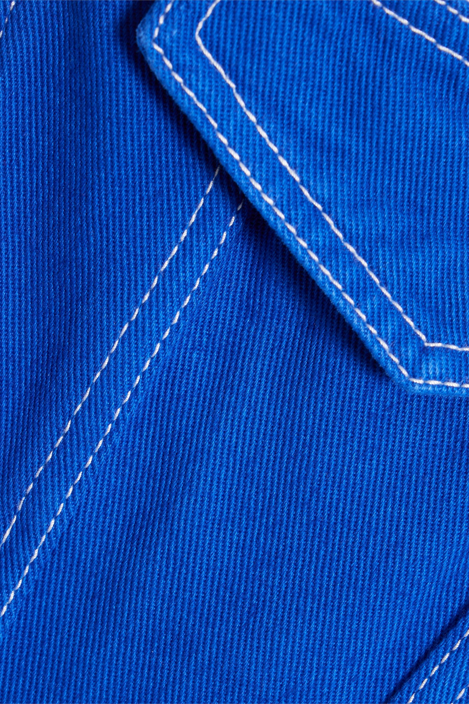 Dion Lee Strapless Cropped Denim Top In Bright Blue