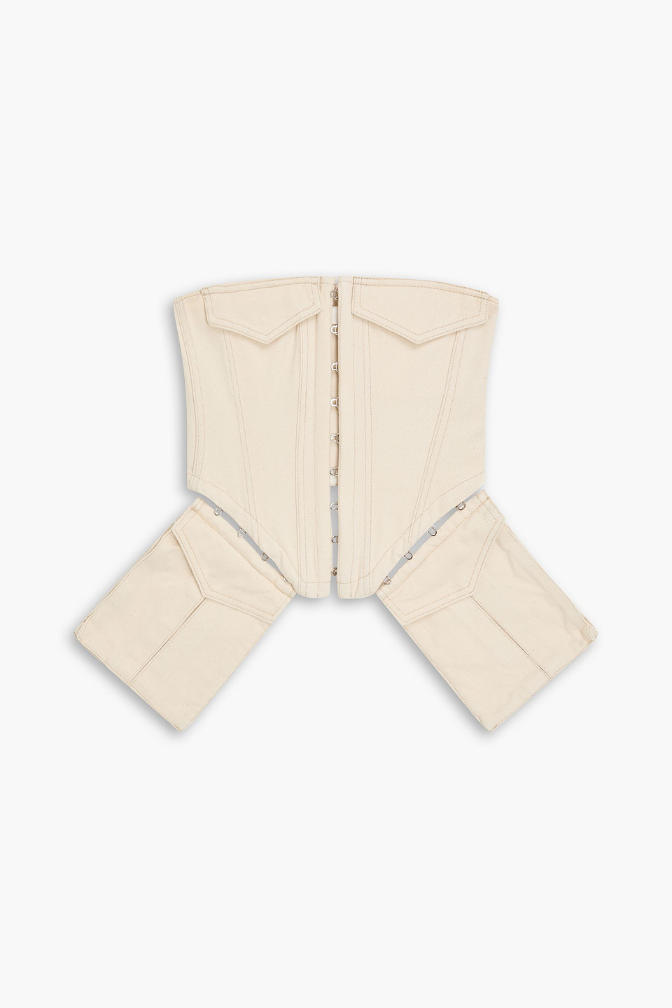 Dion Lee Strapless Cropped Denim Top In Multi
