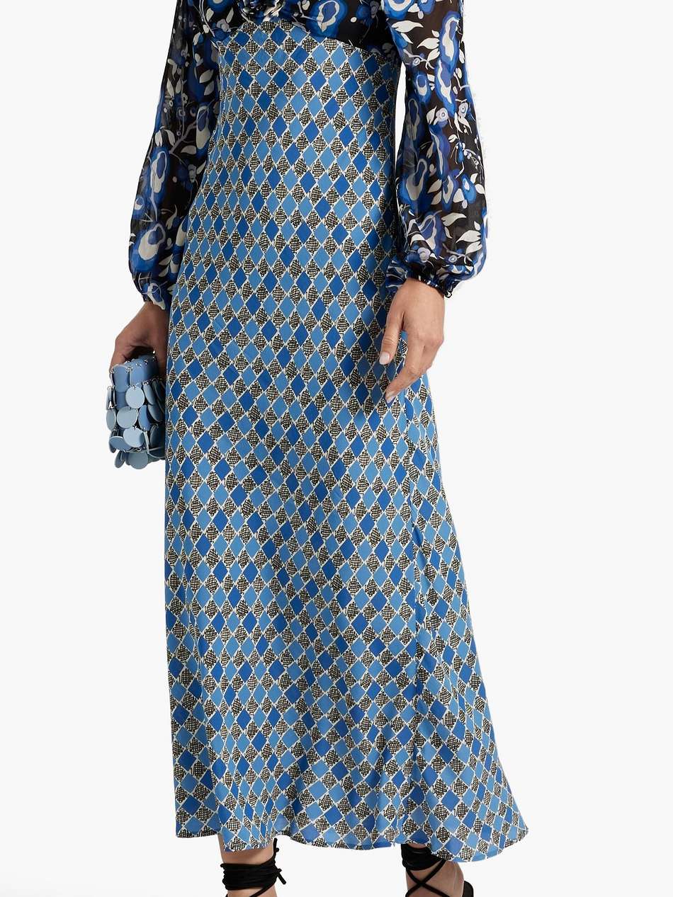 jeanie floral-appliquéd printed crepe midi dress