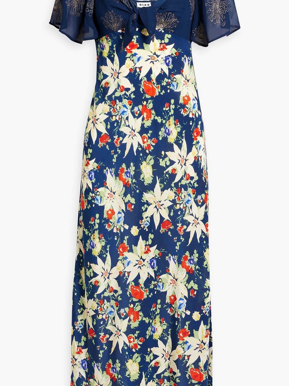 paltrow glittered chiffon and floral-print silk-crepe maxi dress