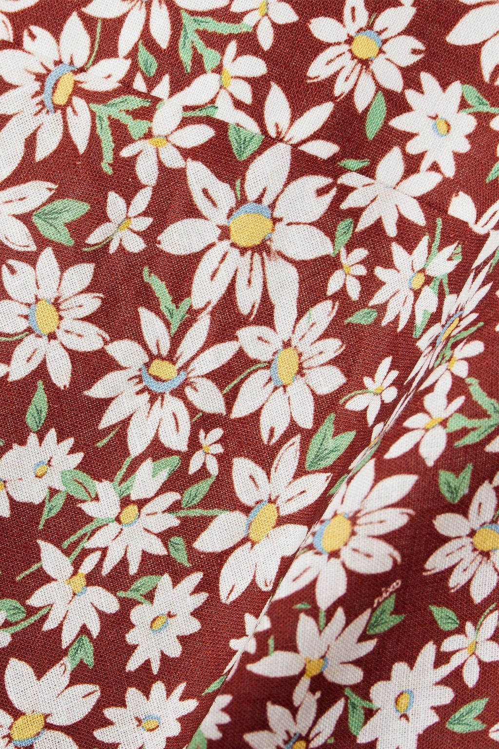 RIXO Sabrina floral-print cotton and linen-blend halterneck midi dress