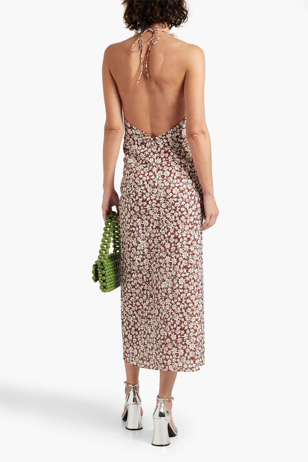 RIXO Sabrina floral-print cotton and linen-blend halterneck midi dress