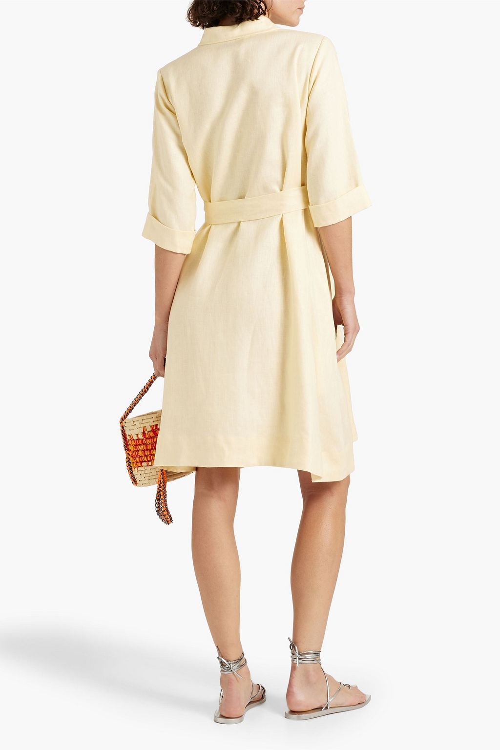 LISA MARIE FERNANDEZ Metallic linen-blend gauze shirt dress