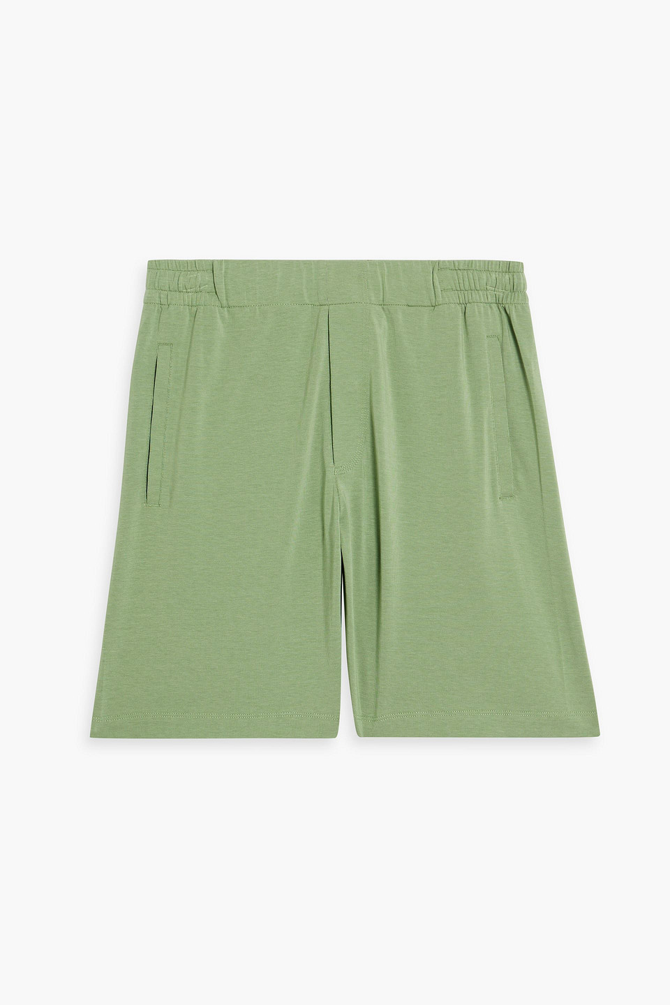 Hamilton And Hare Stretch Lyocell And Cotton-blend Pyjama Shorts In Leaf Green