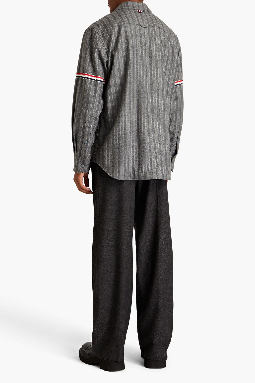 THOM BROWNE Pinstriped wool overshirt