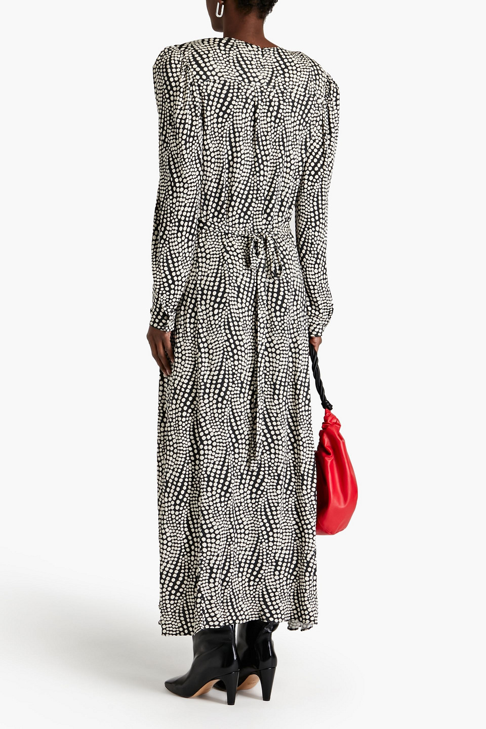 Isabel Marant Polka-dot Jersey Maxi Dress In Schwarz