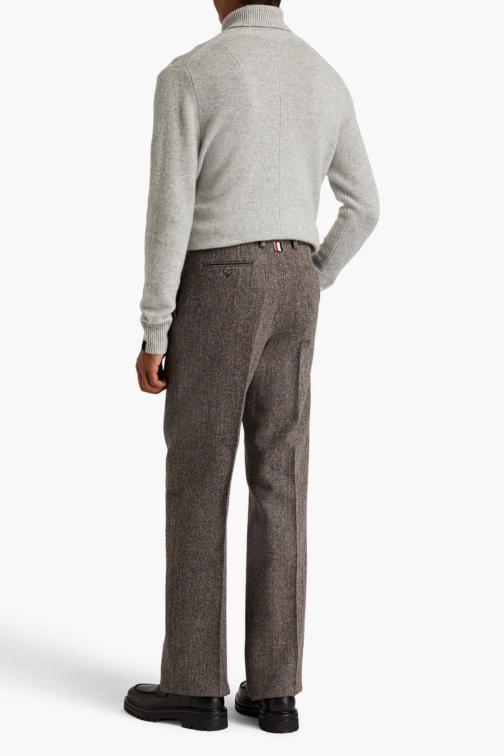 THOM BROWNE Herringbone wool-tweed pants