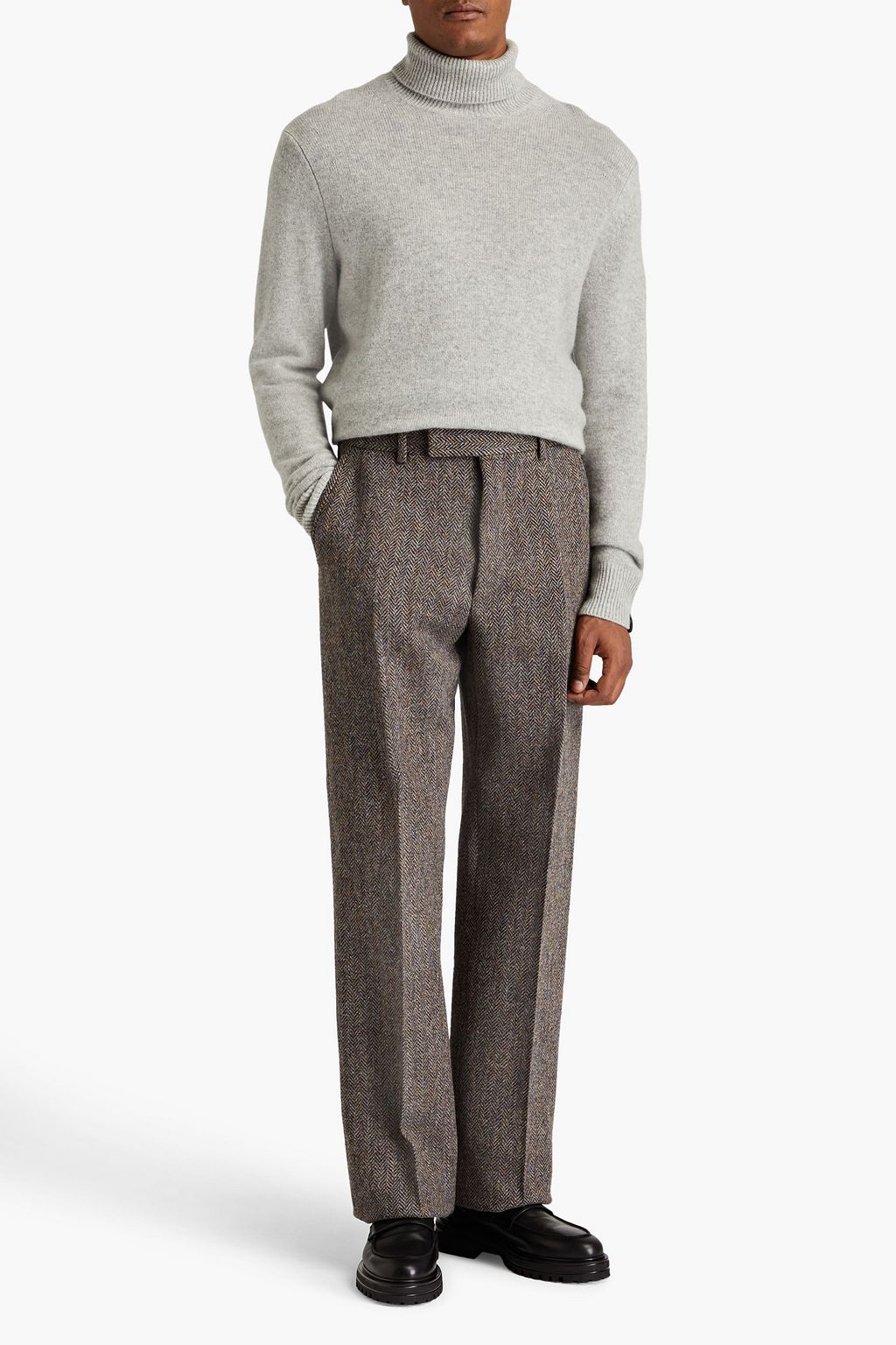 THOM BROWNE Herringbone wool-tweed pants