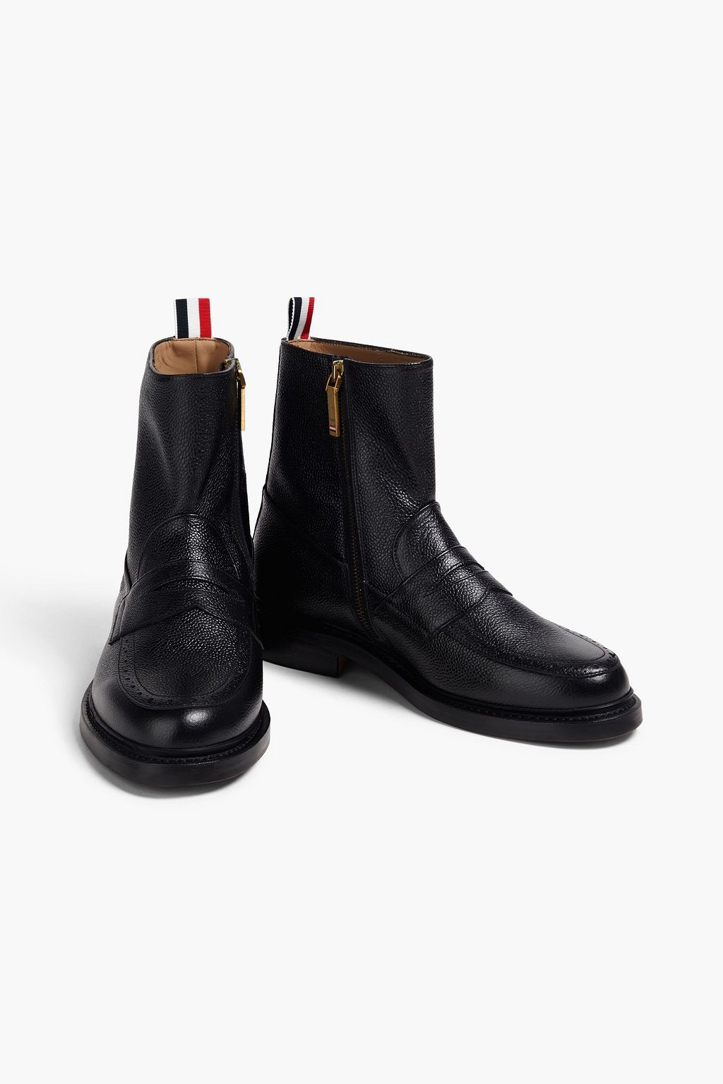 THOM BROWNE بوت بطول الكاحل من الجلد المُحبّب