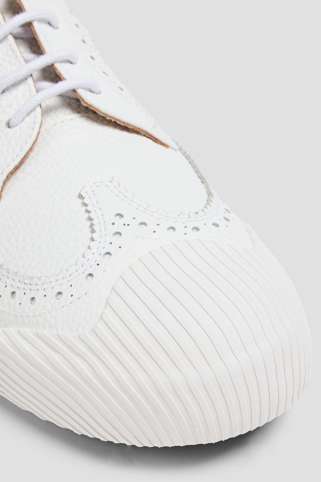 THOM BROWNE Lasercut pebbledleather sneakers THE