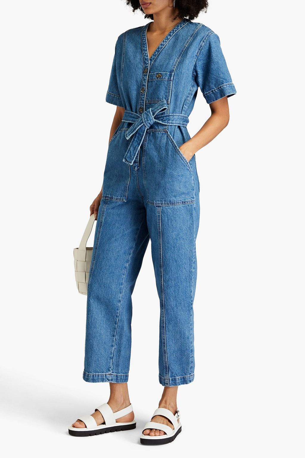 A.P.C Denim Fitted Jumpsuit - Blue main image 0