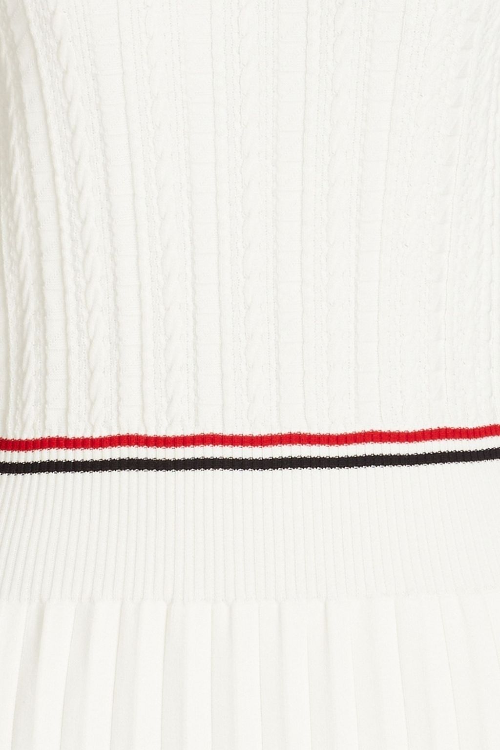 THOM BROWNE Striped cable-knit cotton midi dress
