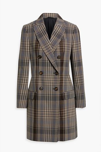 Designer shop plaid coat