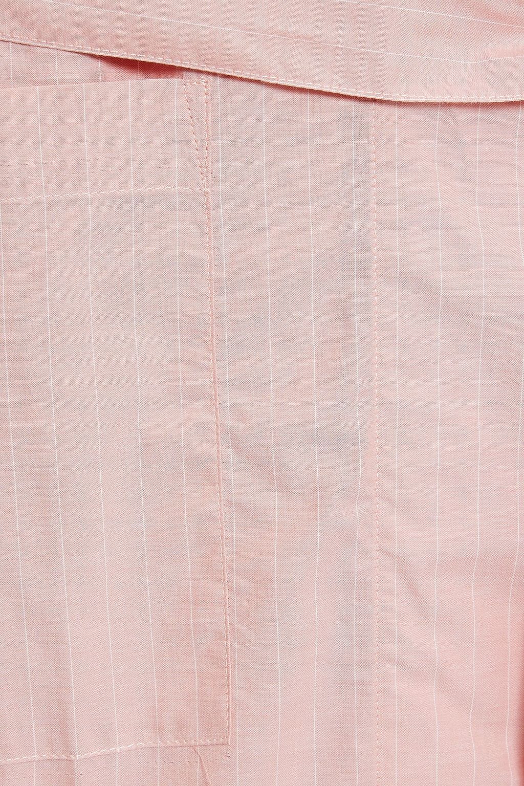 HAMILTON AND HARE Pinstriped cotton-poplin robe