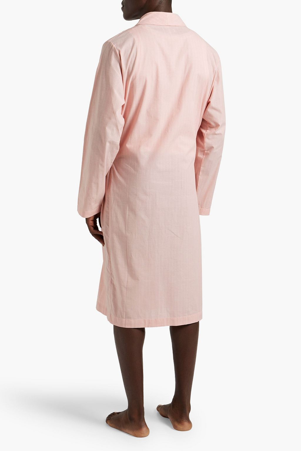 HAMILTON AND HARE Pinstriped cotton-poplin robe