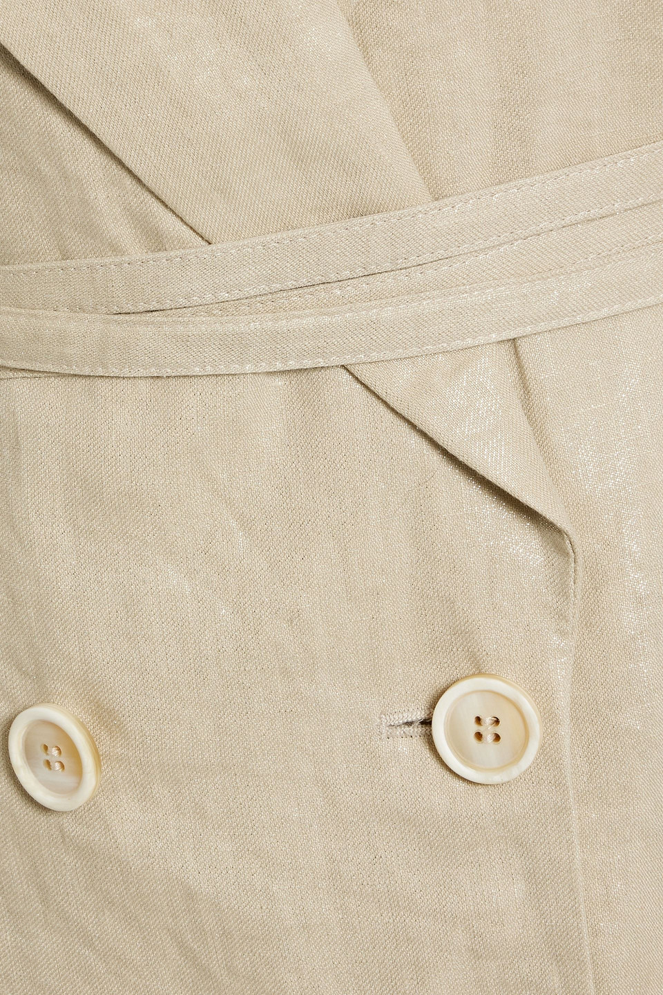 BRUNELLO CUCINELLI DOUBLE-BREASTED METALLIC LINEN VEST