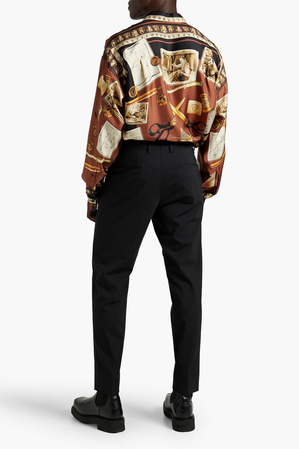 DOLCE&GABBANA Tapered wool-blend pants