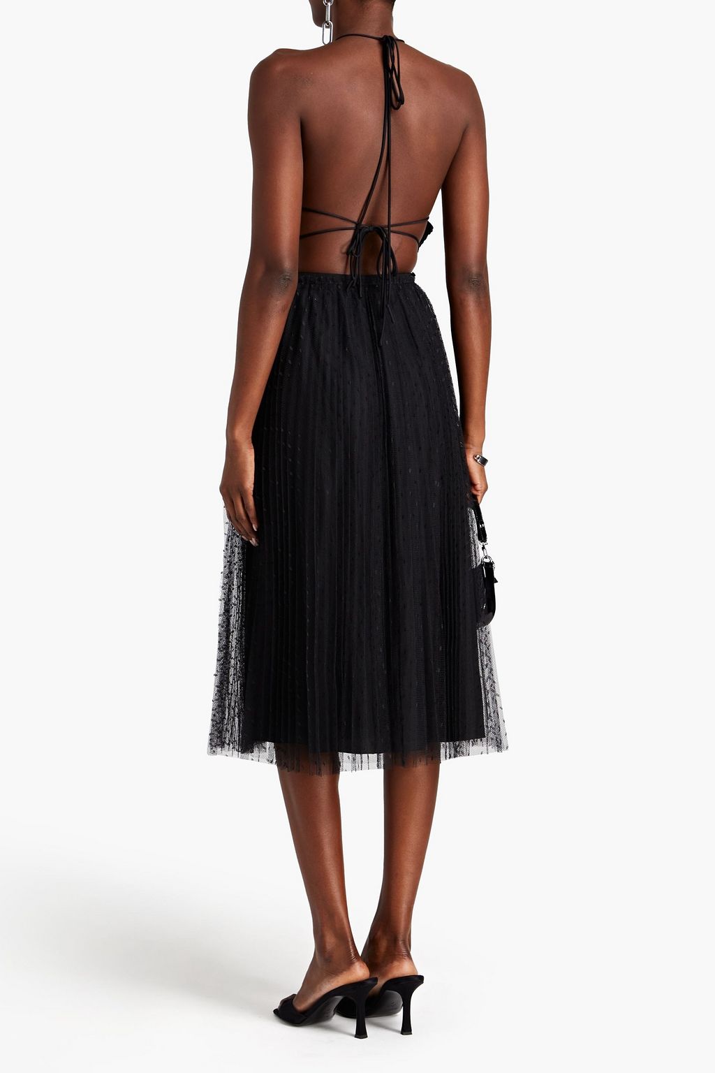 REDVALENTINO تنورة متوسطة الطول من قماش بوان ديسبري