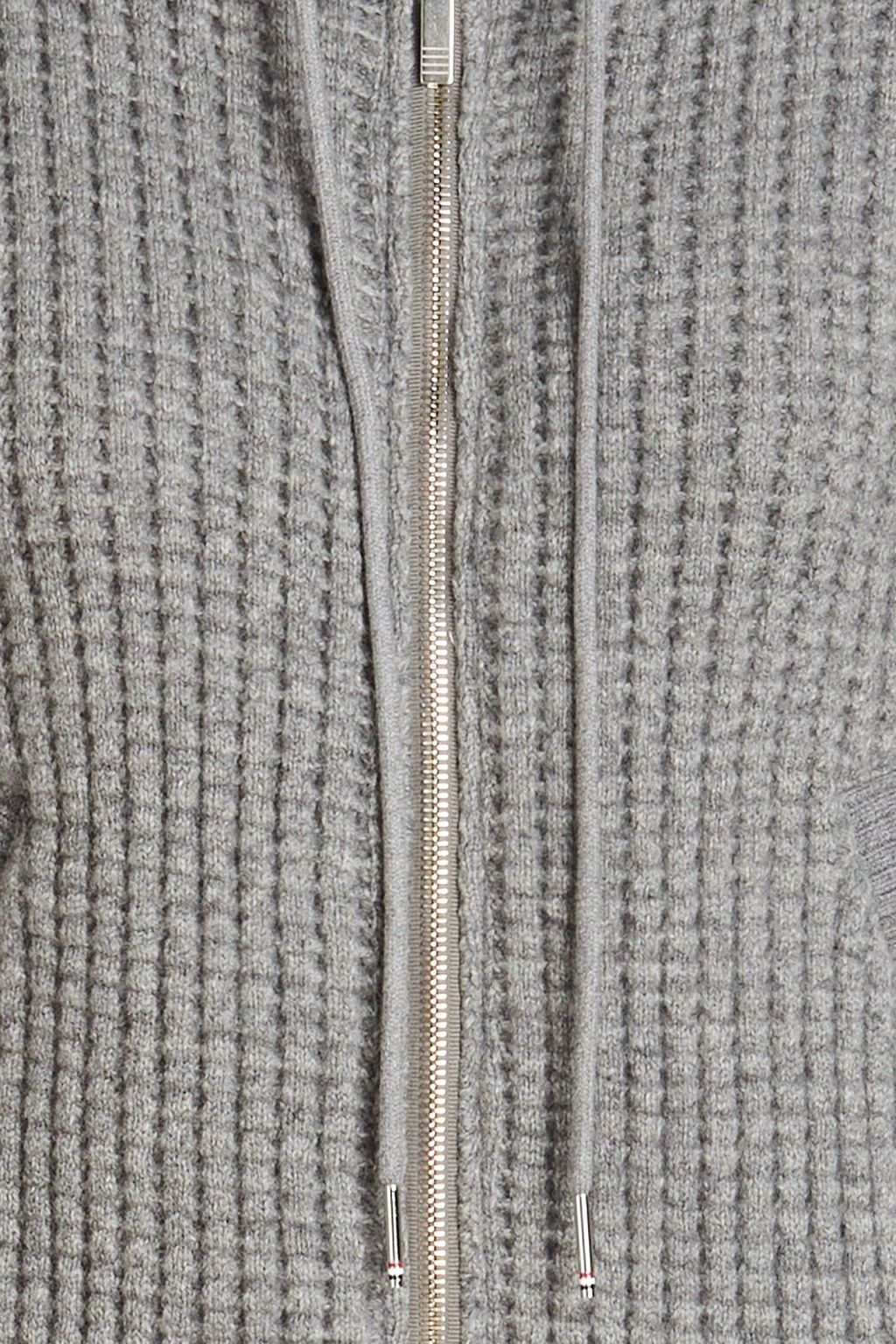 THOM BROWNE Waffle-knit wool hooded cardigan