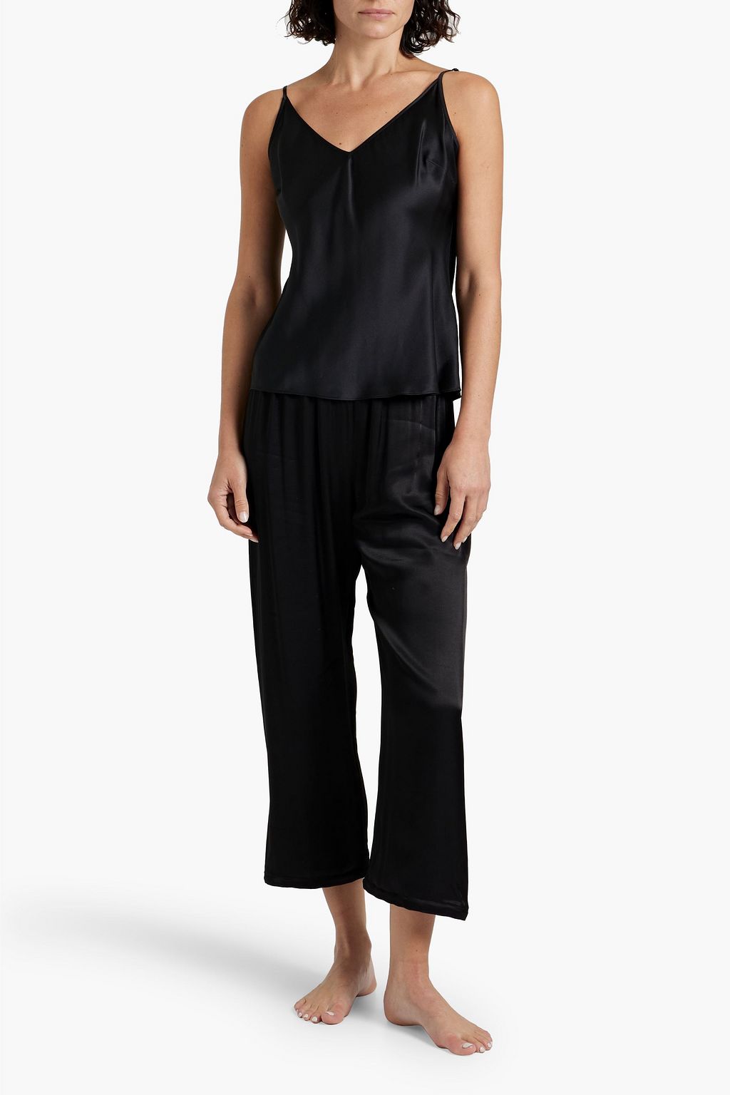 SLEEPER Feather-embellished satin pants