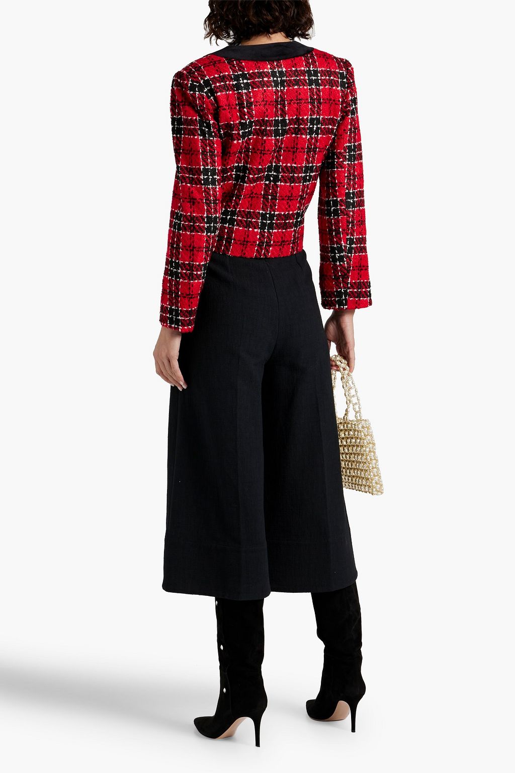 SLEEPER Checked bouclè-tweed jacket