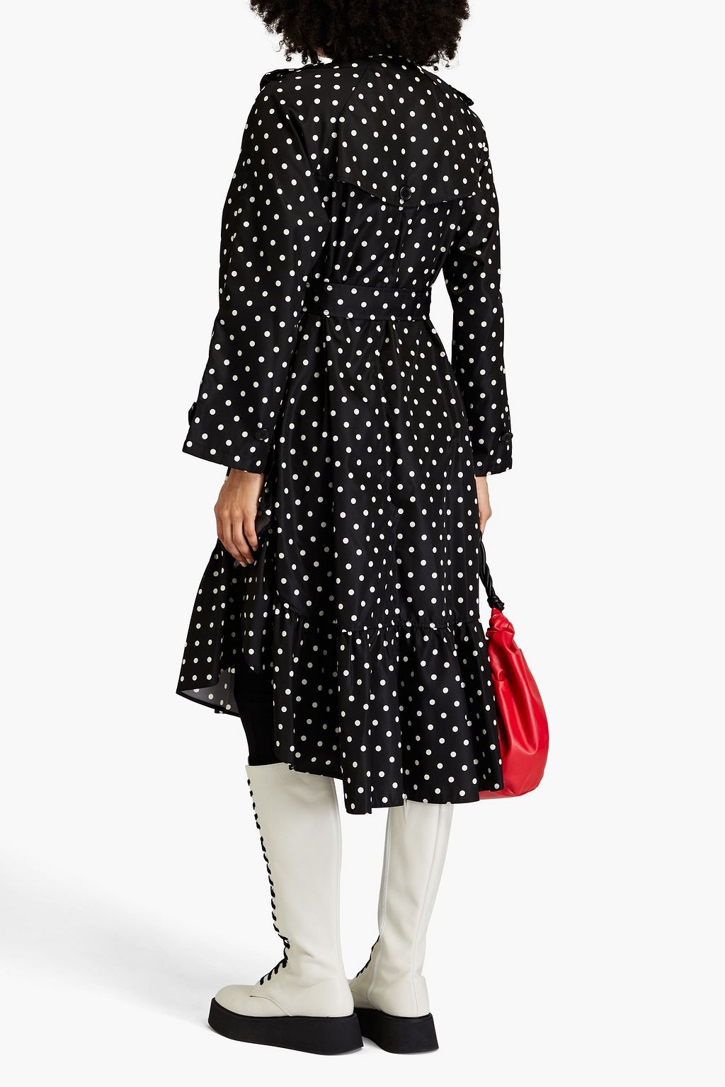 REDVALENTINO معطف ترنش من قماش عازل مزين بنقشة البولكا دوت
