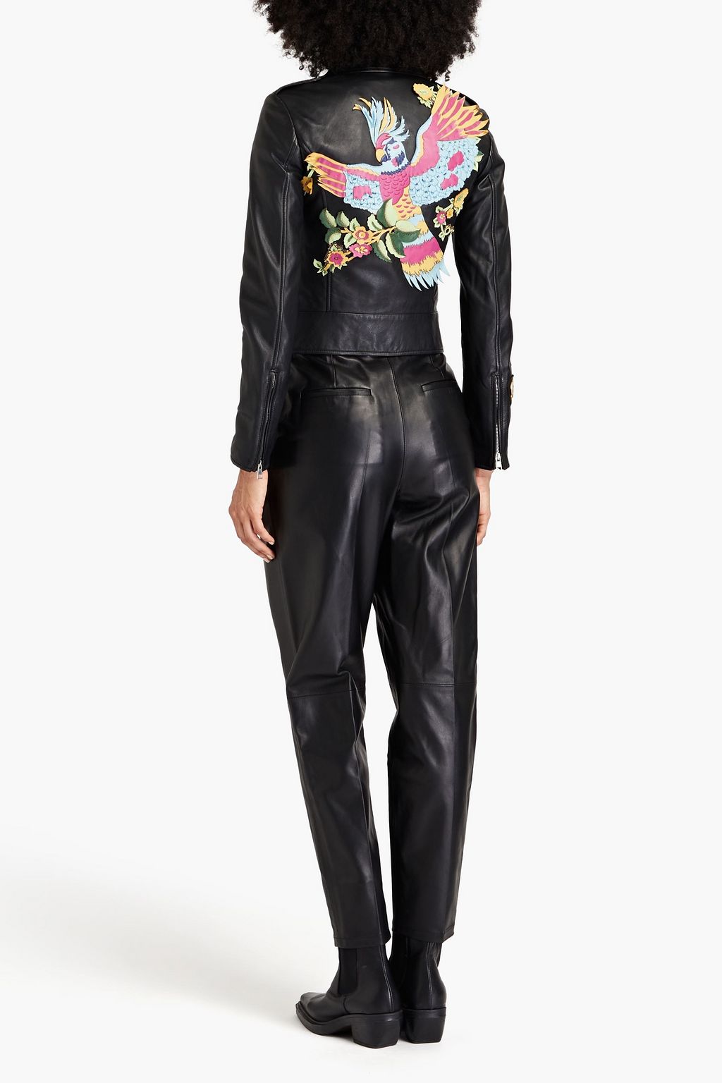 REDVALENTINO 장식 디테일 가죽 바이커 재킷
