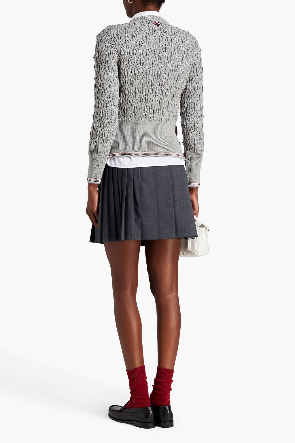 THOM BROWNE Pointelle-knit cotton sweater