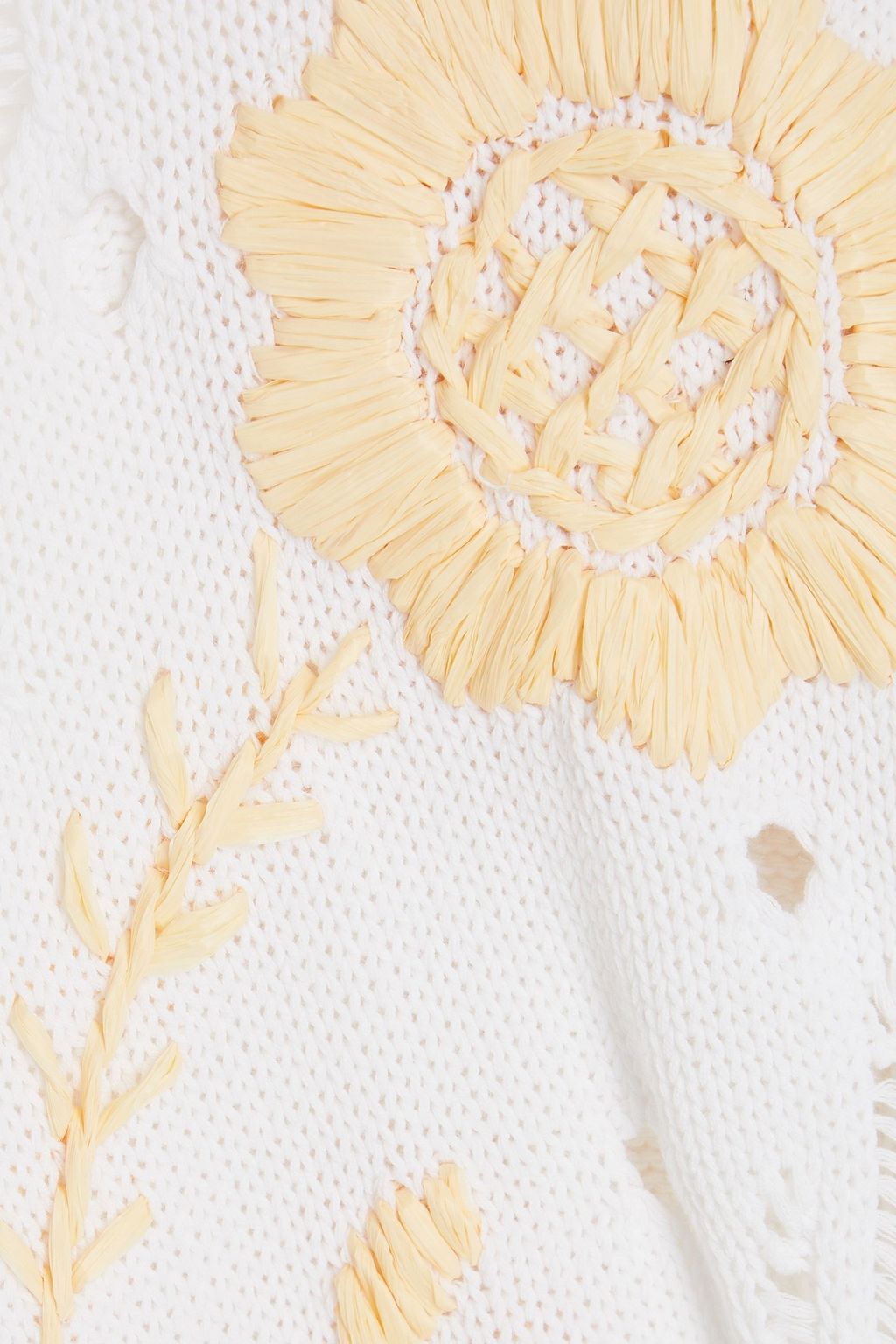 REDVALENTINO كنزة رياضية من نسيج الرافيا والقطن بحبكة مفتوحة بتصميم مطرّز