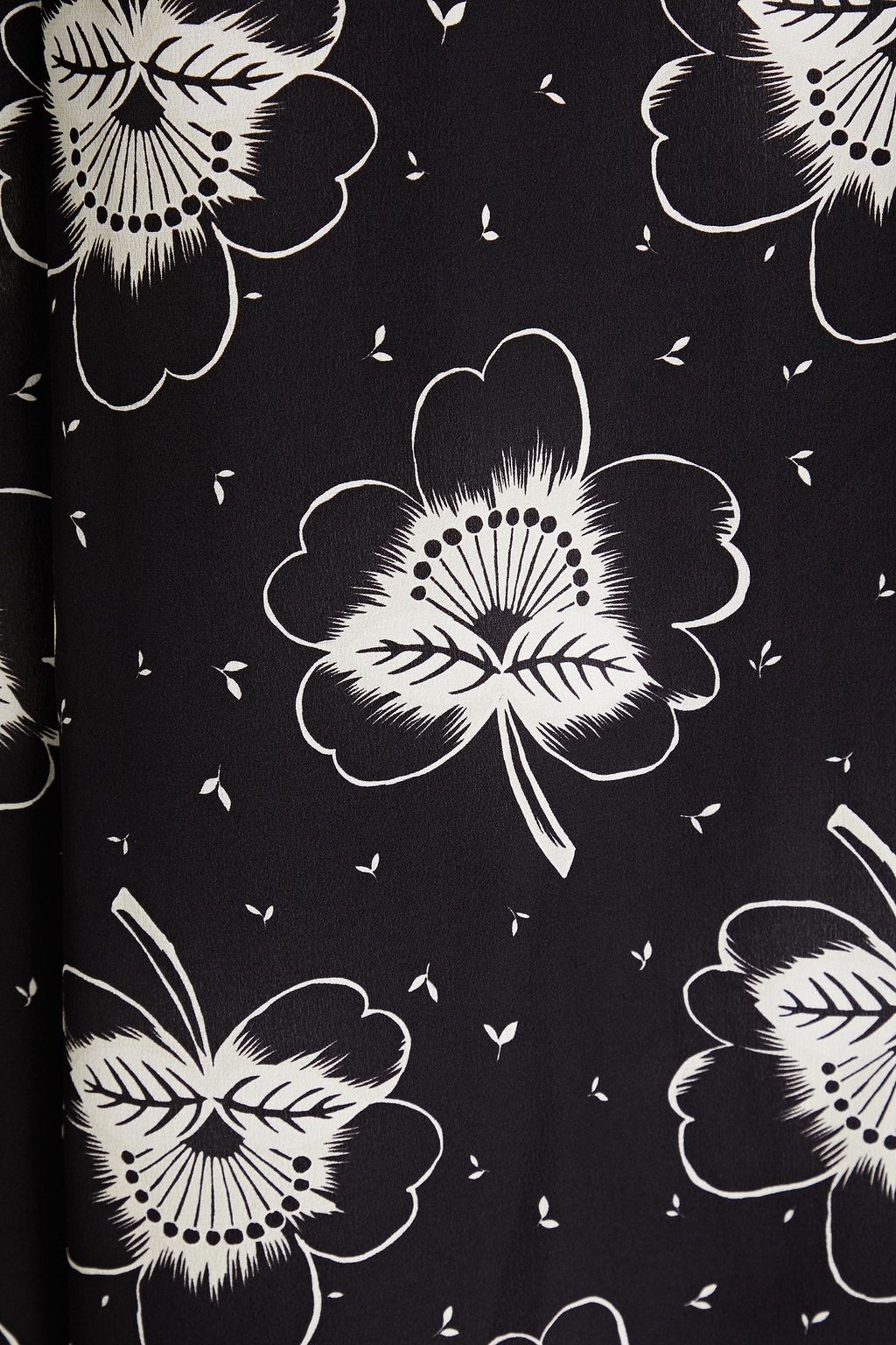 REDVALENTINO Printed point d'esprit and silk crepe de chine mini dress
