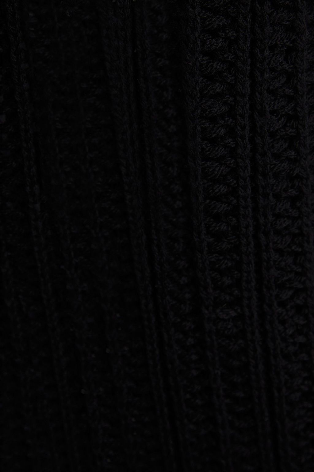 REDVALENTINO Open-knit wool-blend wide-leg pants