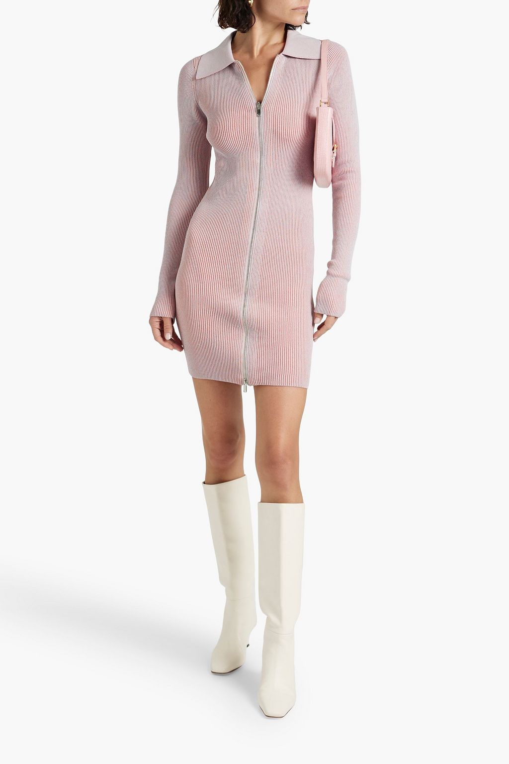 PARIS GEORGIA Ribbed-knit mini dress