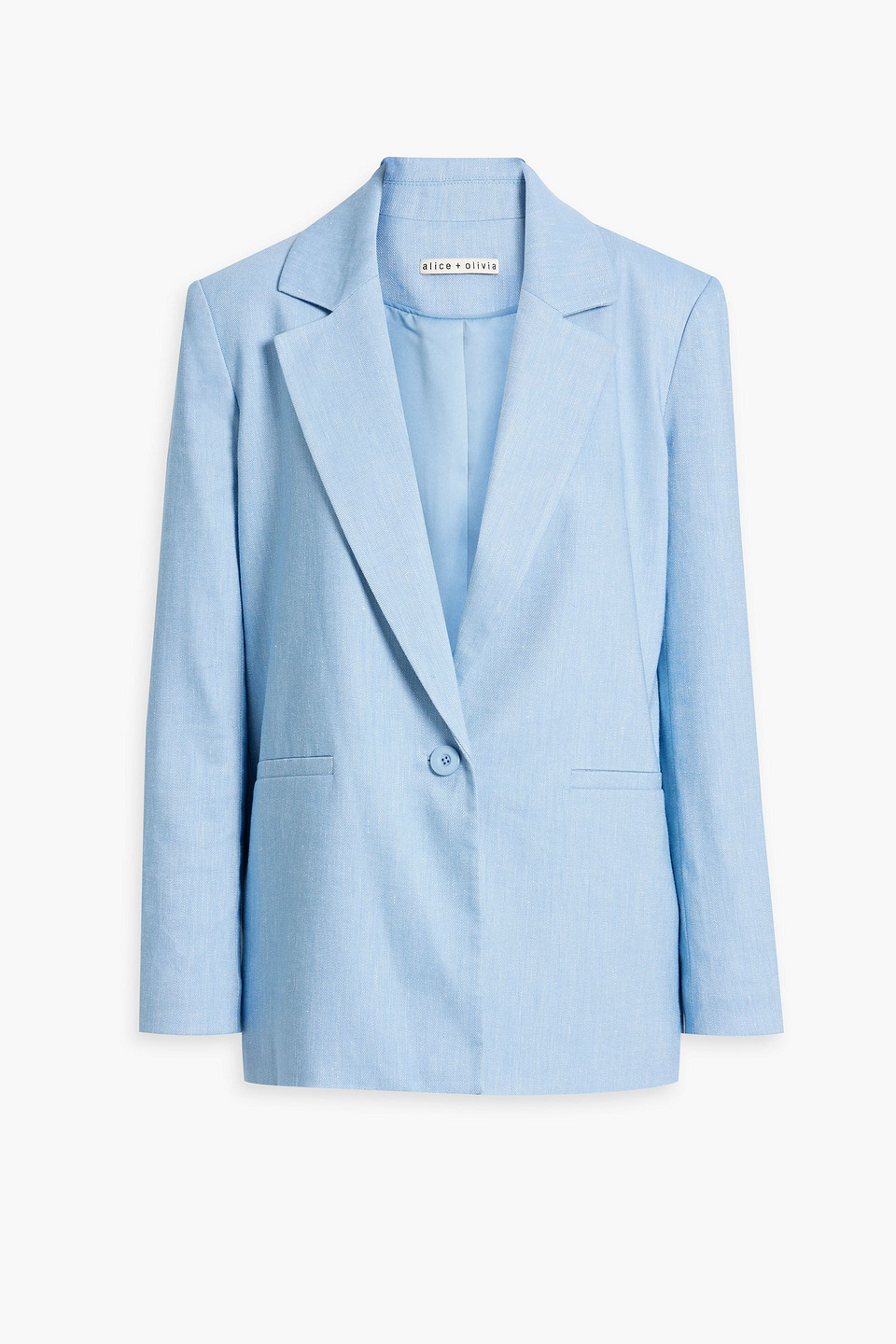 Shop Alice And Olivia Denny Twill Blazer In Light Blue