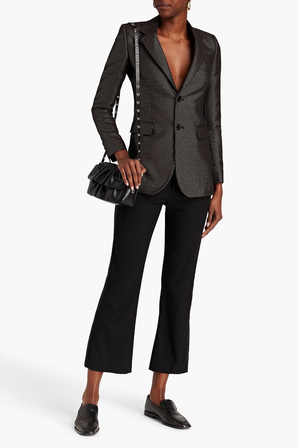 REDVALENTINO Metallic polka-dot jacquard blazer