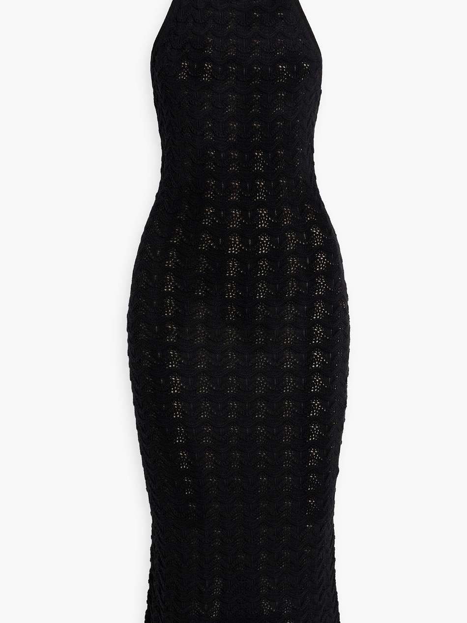 jone crocheted cotton-blend halterneck midi dress
